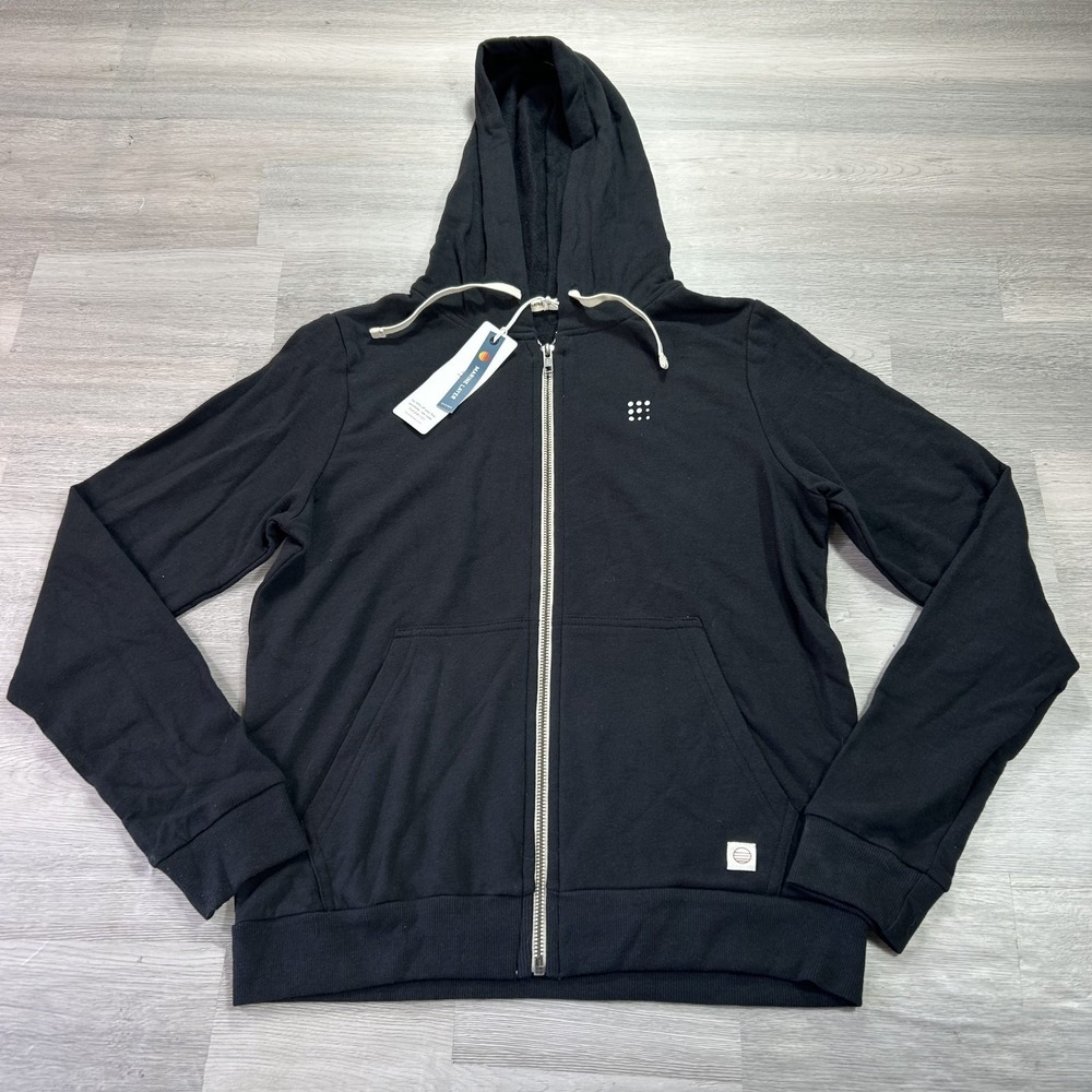 NEW Marine Layer Hoodie Womens Small Black Zip Up Logo Sweatshirt USA